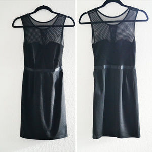 Black Mesh Sleeveless Fitted Dress Size XS